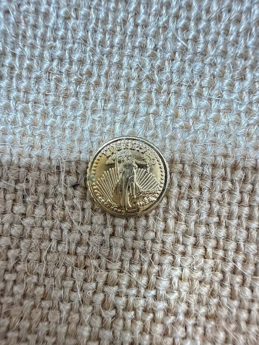 Vintage Angelus Lady Liberty Gold Twenty Dollar Liberty Coin Alarm Desk Clock